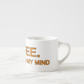 コーヒー。私は自分の考えを見つけ出し、人生のユーモアのある引用文 エスプレッソカップ (右)