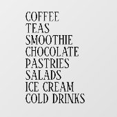 コーヒー、紅茶&サラダ窓ビニール – 透明食品 ウィンドウサイン (シート)