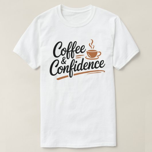 コーヒー＆自信カリグラフィーTシャツ Tシャツ (デザイン正面)