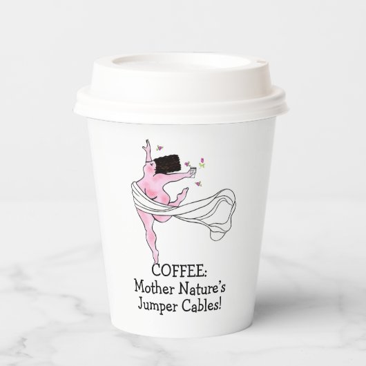 「コーヒー：自然のジャンパーケーブル！」DIVA 紙コップ (正面)