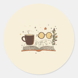コーヒー 読書メガネ ステッカー