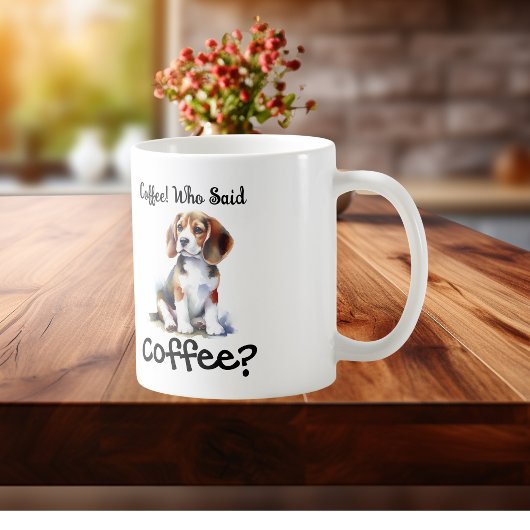 コーヒー！誰がコーヒーかわいいビーグルと言ったのか コーヒーマグカップ