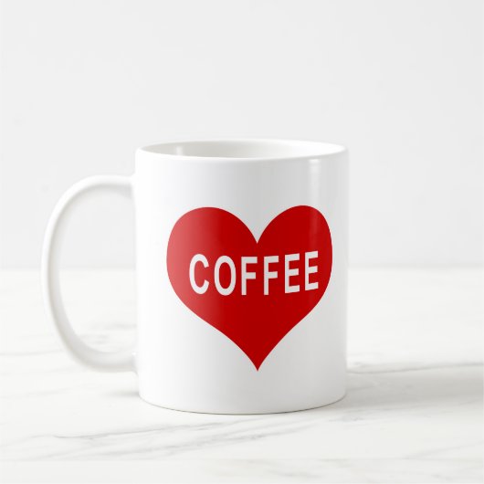 コーヒー 赤いラブ ハート コーヒーマグカップ (左)