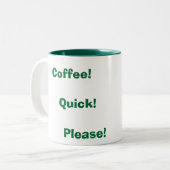 コーヒー! 速く! お願いします! ツートーンマグカップ (正面左)