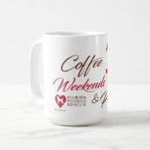 コーヒー、週末、プードル – ああ! コーヒーマグカップ (正面左)