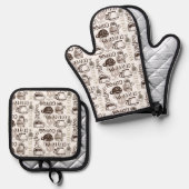 コーヒー 鍋つかみ&鍋敷きセット (正面/裏面)