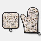 コーヒー 鍋つかみ&鍋敷きセット (正面)