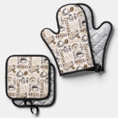 コーヒー 鍋つかみ&鍋敷きセット (正面/裏面)