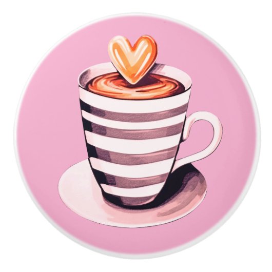 コーヒー 陶器取っ手 セラミックノブ (正面)