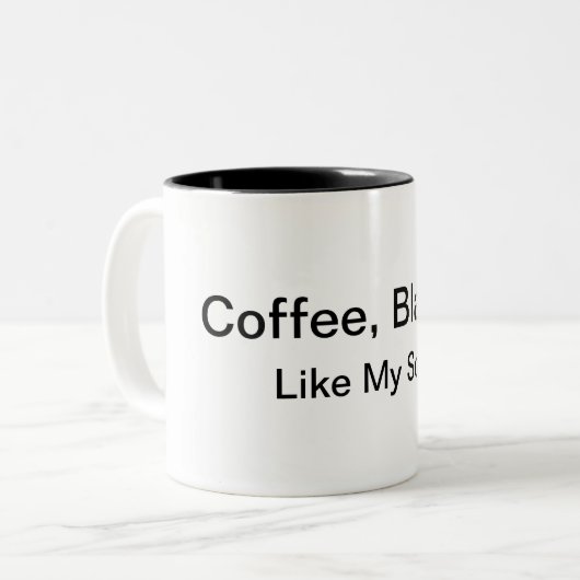 コーヒー、黒… 私の精神のマグのように ツートーンマグカップ (正面左)