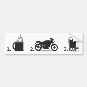 コーヒー、2wheels、及びビール-バンパーステッカー バンパーステッカー