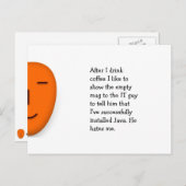 コーヒー…IT担当者…Java.. – はがきを送信するスマイル ポストカード (正面/裏面)