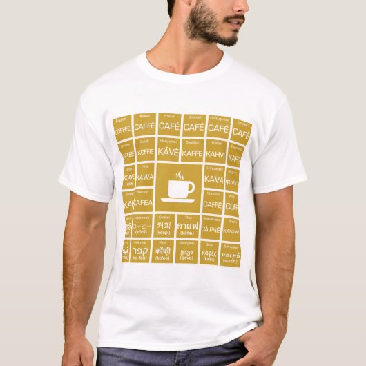 コーヒー- Multilinguals Tシャツ (正面)