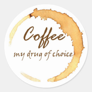 コーヒー – My Drug of Choice ラウンドシール