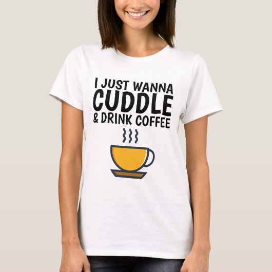 コーヒー、Tシャツを飲みおもしろいながら飲む Tシャツ (正面)