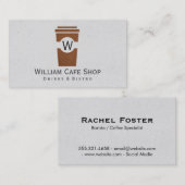 コーヒー | to go (茶のテクスチャ) 名刺 (正面/裏面)