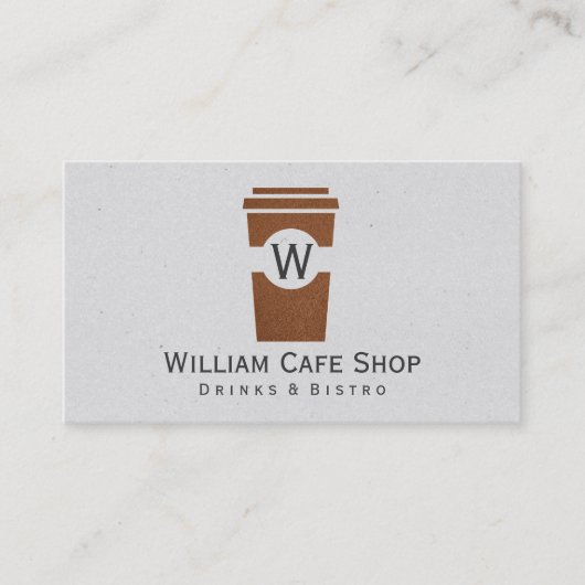 コーヒー | to go (茶のテクスチャ) 名刺 (正面)