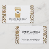 コーヒー | to go (brown texture II)コーヒー豆 名刺 (正面/裏面)