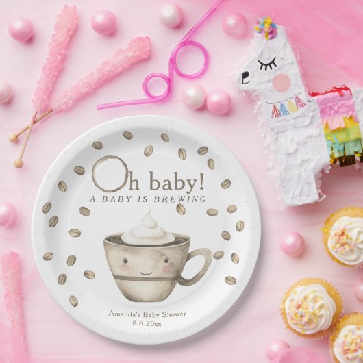 コーヒーAベビーが赤ちゃんシャワーを醸造している ペーパープレート (パーティー)