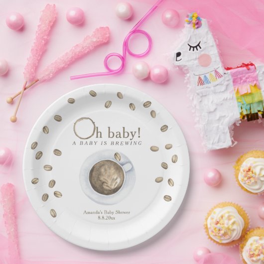 コーヒーAベビーが赤ちゃんシャワーを醸造している ペーパープレート (パーティー)