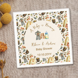 コーヒーAベビーは赤ちゃんシャワーを醸造している スタンダードカクテルナプキン