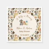 コーヒーAベビーは赤ちゃんシャワーを醸造している スタンダードカクテルナプキン (正面)