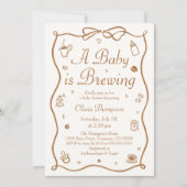 コーヒーAベビーは赤ちゃんシャワーを醸造している 招待状 (正面)