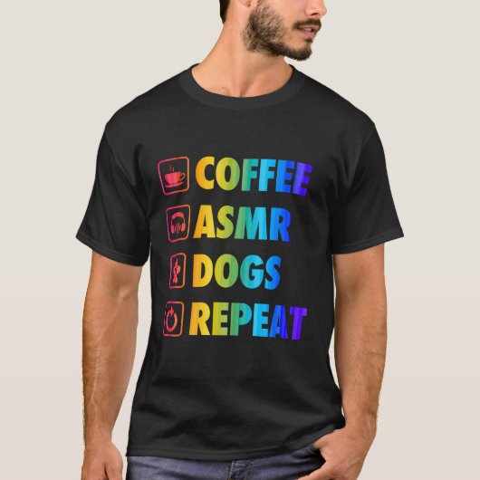コーヒーAsmr Dogsライフの基本シンプルアイコン Tシャツ (正面)