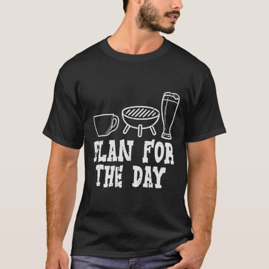 コーヒーBbq Byrbecueグリリンの日の計おもしろい画 Tシャツ (正面)