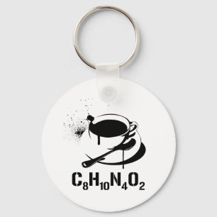 コーヒーC8H10N4O2 キーホルダー