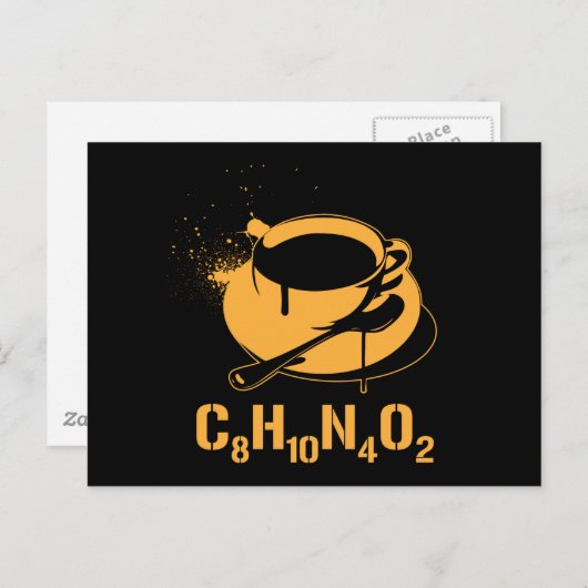 コーヒーC8H10N4O2 ポストカード (正面/裏面)