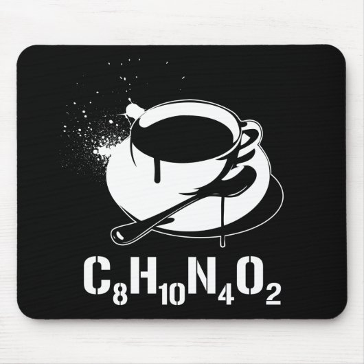 コーヒーC8H10N4O2 マウスパッド (正面)