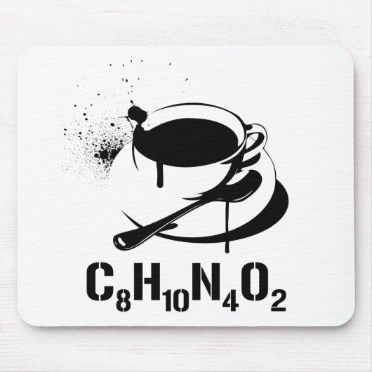 コーヒーC8H10N4O2 マウスパッド (正面)