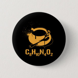 コーヒーC8H10N4O2 缶バッジ