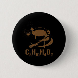コーヒーC8H10N4O2 缶バッジ