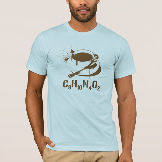 コーヒーC8H10N4O2 Tシャツ (正面)