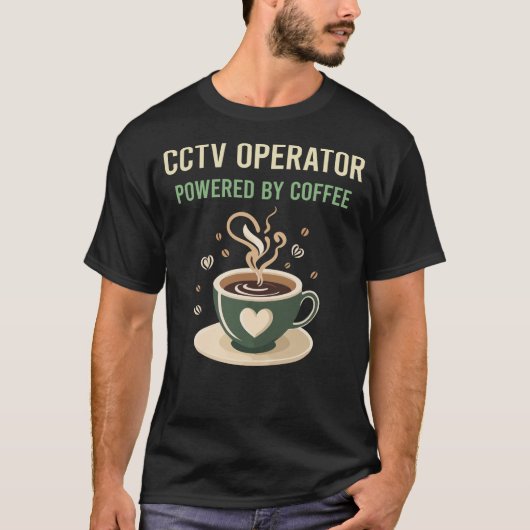 コーヒーCctvオペレーターによって動く Tシャツ (正面)