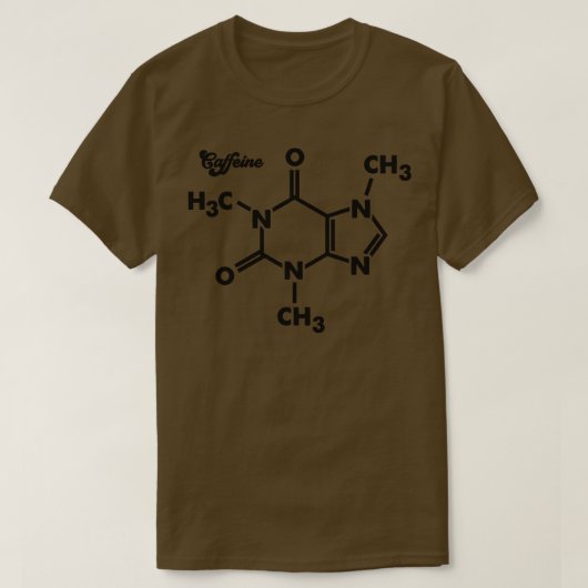 コーヒーL用カフェイン目利き分子スケッチ Tシャツ (デザイン正面)
