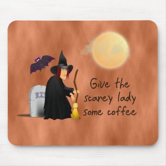 コーヒーmousepadの前のScarey魔法使い マウスパッド (正面)