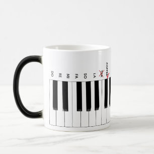 コーヒーNot Teaピアノ鍵盤Do Re Mi Music Mug モーフィングマグカップ