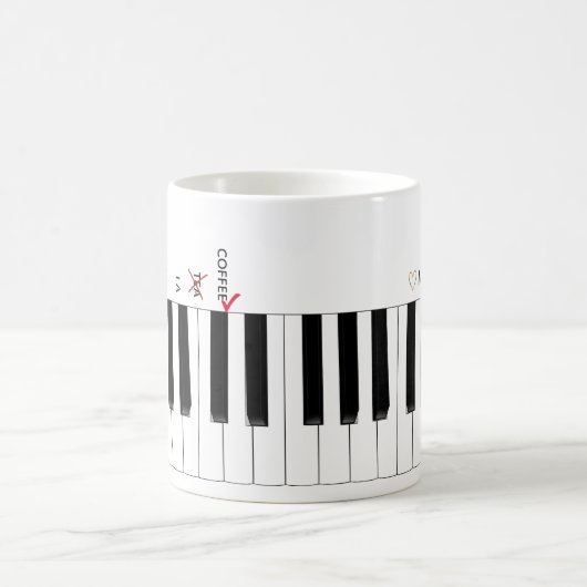 コーヒーNot Teaピアノ鍵盤Do Re Mi Music Mug モーフィングマグカップ (中央)
