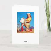 コーヒーPinの女性のカーボーイ カード (裏面)