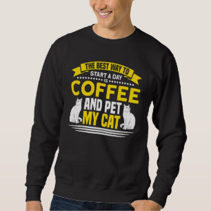 コーヒーSt A Day Coffeeと愛猫コーヒー好き スウェットシャツ
