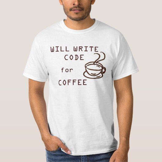 コーヒーTシャツのためのコードを書きます Tシャツ (正面)