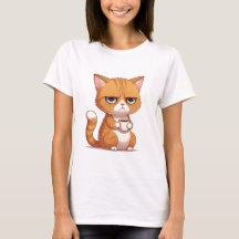 コーヒーTシャツ付き猫