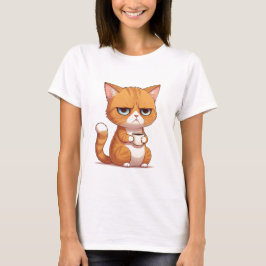 コーヒーTシャツ付き猫 Tシャツ