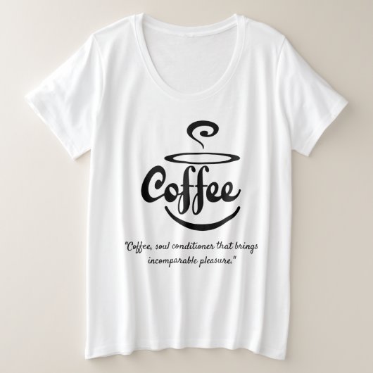コーヒーTシャツ プラスサイズTシャツ (デザイン正面)