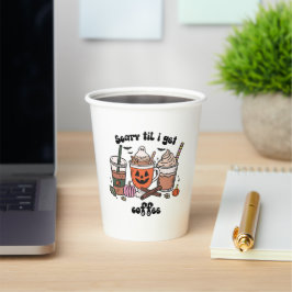 コーヒ不気味ーハロウィーン – 怖い'Til I Get Coffee 紙コップ