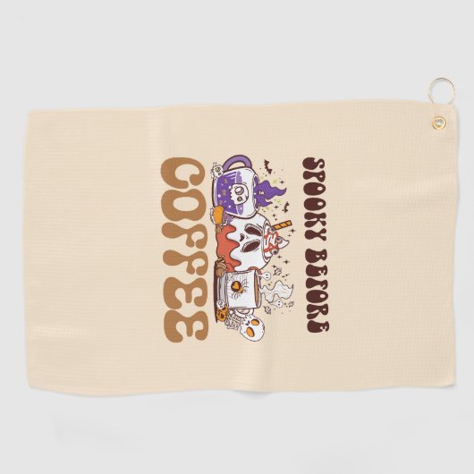 コーヒ不気味ー前 ゴルフタオル (横)