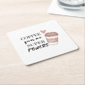 コーヒ与えーミーのすごい力 スクエアペーパーコースター (アングル)